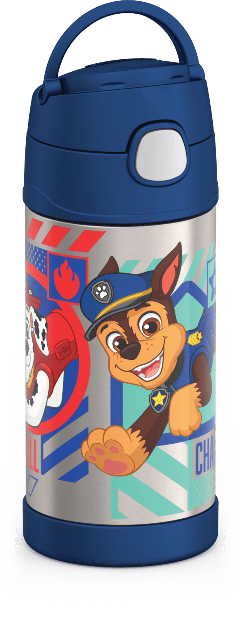 Thermos Stainless Steel Funtainer Water Bottle with Straw, Paw Patrol, 12 Fluid Ounces