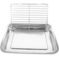 thumbnail image 4 of 1 juego de bandejas francesas para aperitivos y frutas, bandeja de acero inoxidable para alimentos, plato escurridor de aceite, recipiente para alimentos de doble capa, 4 of 5