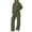 Army Green, variant on 2 Piece Sets for 2 Piece Sets for Women Solid Color 2 Piece Tracksuit Half Zip Mock Neck Long Sleeve Top High Waist Drawstring Wide Leg Pants Casual Loungewear Outfit Set Beige L