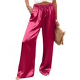 thumbnail image 2 of bovemsi Wide Leg Pants for Women Elastic Casual Trousers Pink Summer Outfits for Women XXL, 2 of 5