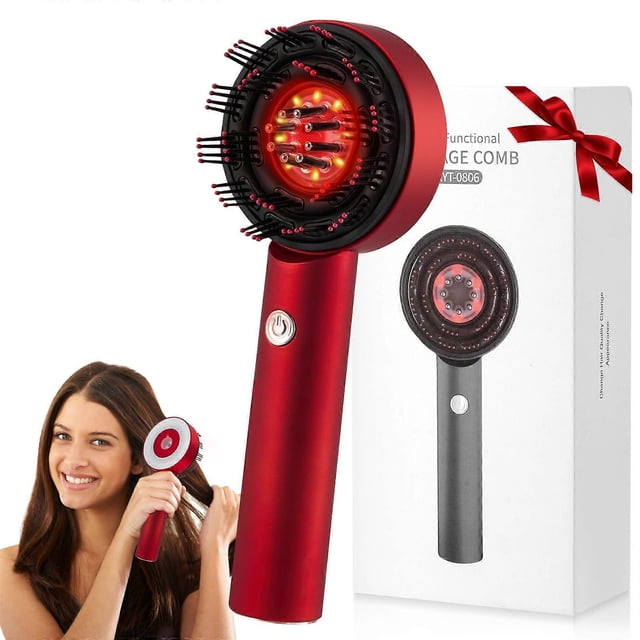 Scalp Massager with Red Light Therapy and Oil Dispenser, IPX7 Waterproof Hair Growth Comb