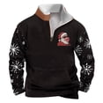 thumbnail image 1 of Sudadera sin capucha para hombre, de invierno, con cuello alto, cremallera, estampado navideño, jersey de manga larga, sudadera con capucha, blusa de poliéster para hombre, 1 of 2