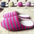thumbnail image 4 of harmtty Women's Men's Winter Striped Warm Soft Anti-Slip Indoor Shoes Home Slippers foot warmers for feet Pink, 4 of 7