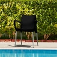thumbnail image 5 of 31.5" Black and White Outdoor Patio Dining Arm Chair, 5 of 5