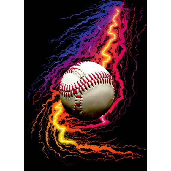 Baseball and Lightning 5D Diamond Art DIY Paint with Full Drill Round Diamond Gems Painting by Number Kits for Adults Art Craft Home Wall Decor 11.8x15.8inch(2)