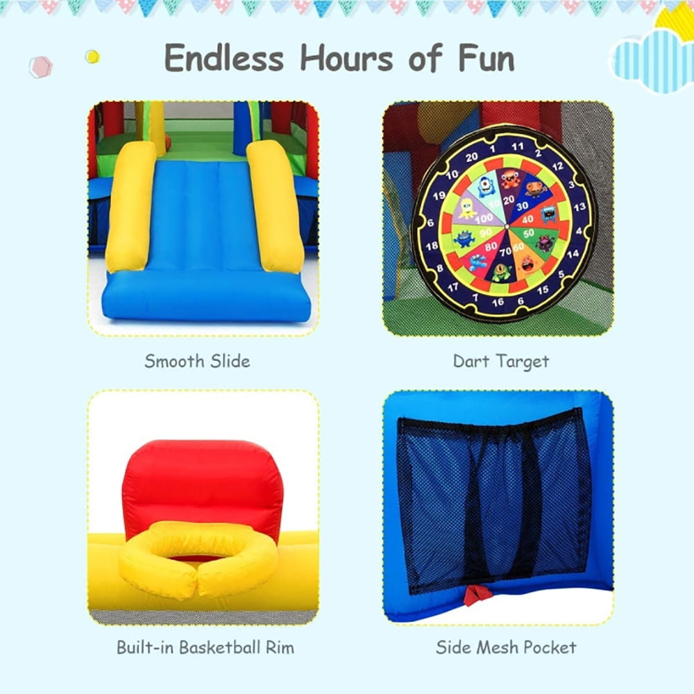 Aimee Lii 7-in-1 Kids Inflatable Bounce House with Ocean Balls and 480W Blower, Playhouse for Kids Outdoor Aimee Lii 7-in-1 Kids Inflatable Bounce House with Ocean Balls and 480W Blower, Playhouse for Kids Outdoor