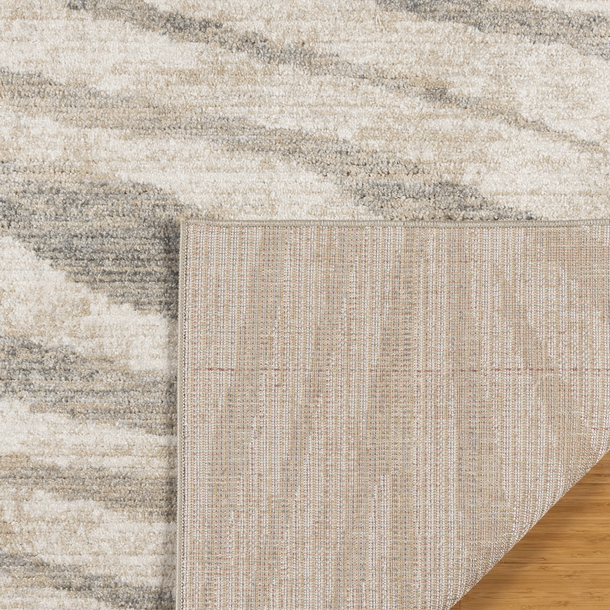 Gertmenian Winsor Harar Modern Striped Gray Cream Area Rug, 9x13