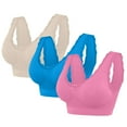 thumbnail image 2 of LOVZFMLL Soutiens-Gorge pour Femmes Dentelle Confortable Respirant Sans Armatures Bleu P, 2 of 6