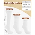 thumbnail image 2 of 5 Pairs Slouch Socks for Women, Soft Cotton Long Scrunch Tube Stockings, Casual Crew Boot Thigh High Thick Knit Socks, 2 of 7