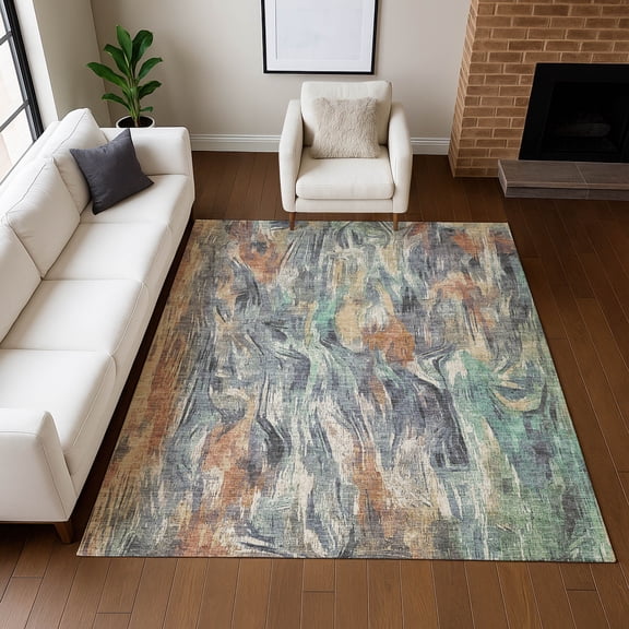 Addison Rugs Chantille Indoor/Outdoor Transitional Abstract Copper Machine Washable Rectangle Rug, 10' x 14'