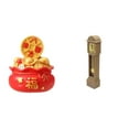 thumbnail image 1 of Escultura de escritorio, estatua de cuenca del tesoro, reloj de piso de casa de muñecas en miniatura Feng Shui, reloj de pie, juguete de simulación he, 1 of 8