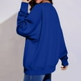 thumbnail image 5 of Mohiass Fall Sweatshirts for Women Oversized Crewneck Fleece Pullover Long Sleeve Comfy 2025 Winter Fashion Tops Royal Blue L, 5 of 5