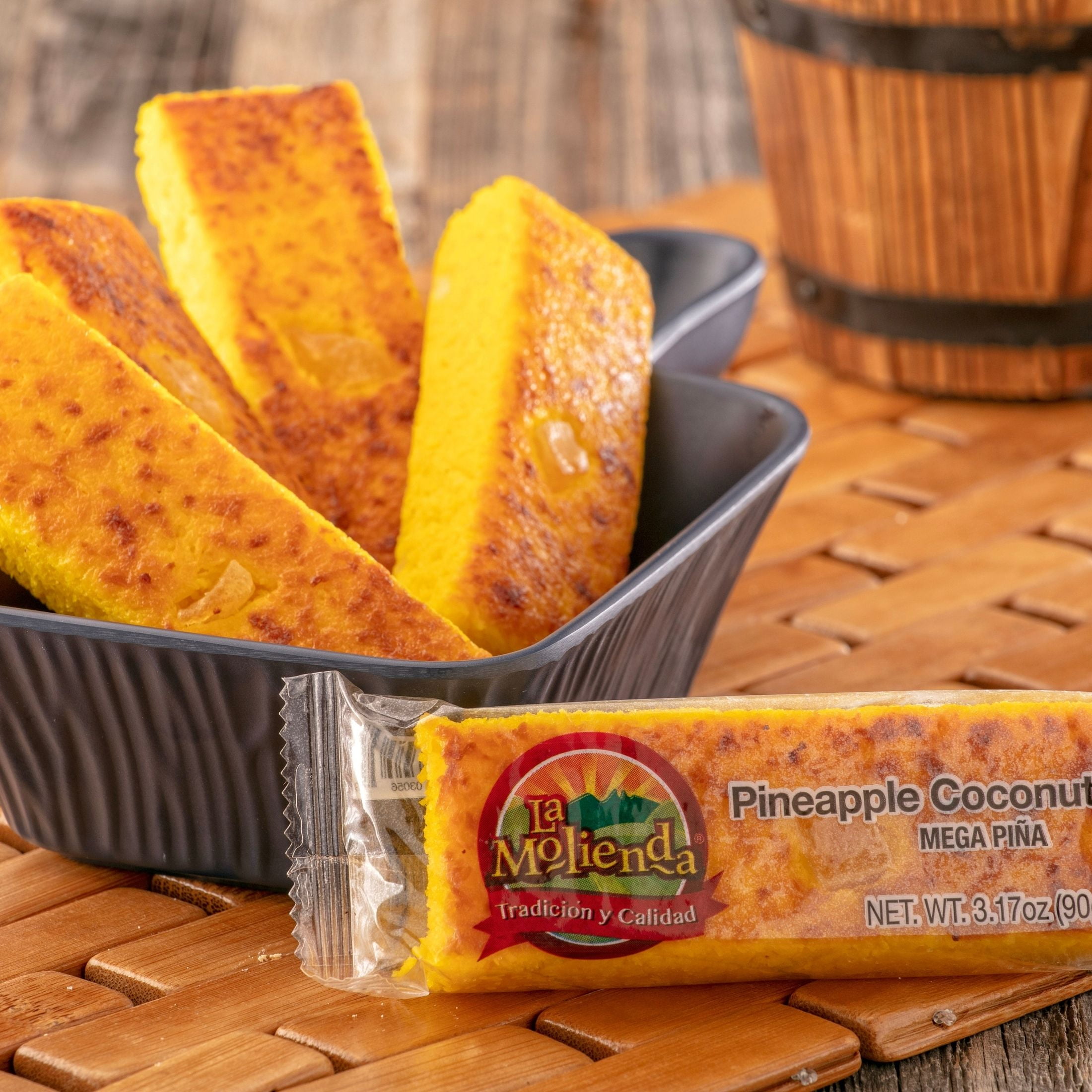 (6 pack) La Molienda Coconut & Pineapple Candy Bar, Mexican Traditional Fruit Paste Candy, 3.1 oz