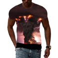 thumbnail image 1 of Nouveaux T-Shirts Graphiques d'Été Mode Tornade Hommes Motif Climat Naturel Imprimé Col Rond Manches Courtes, 1 of 5