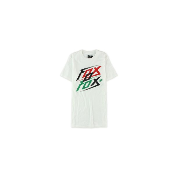 Camiseta gráfica con logotipo apilado FOX para hombre blanca grande