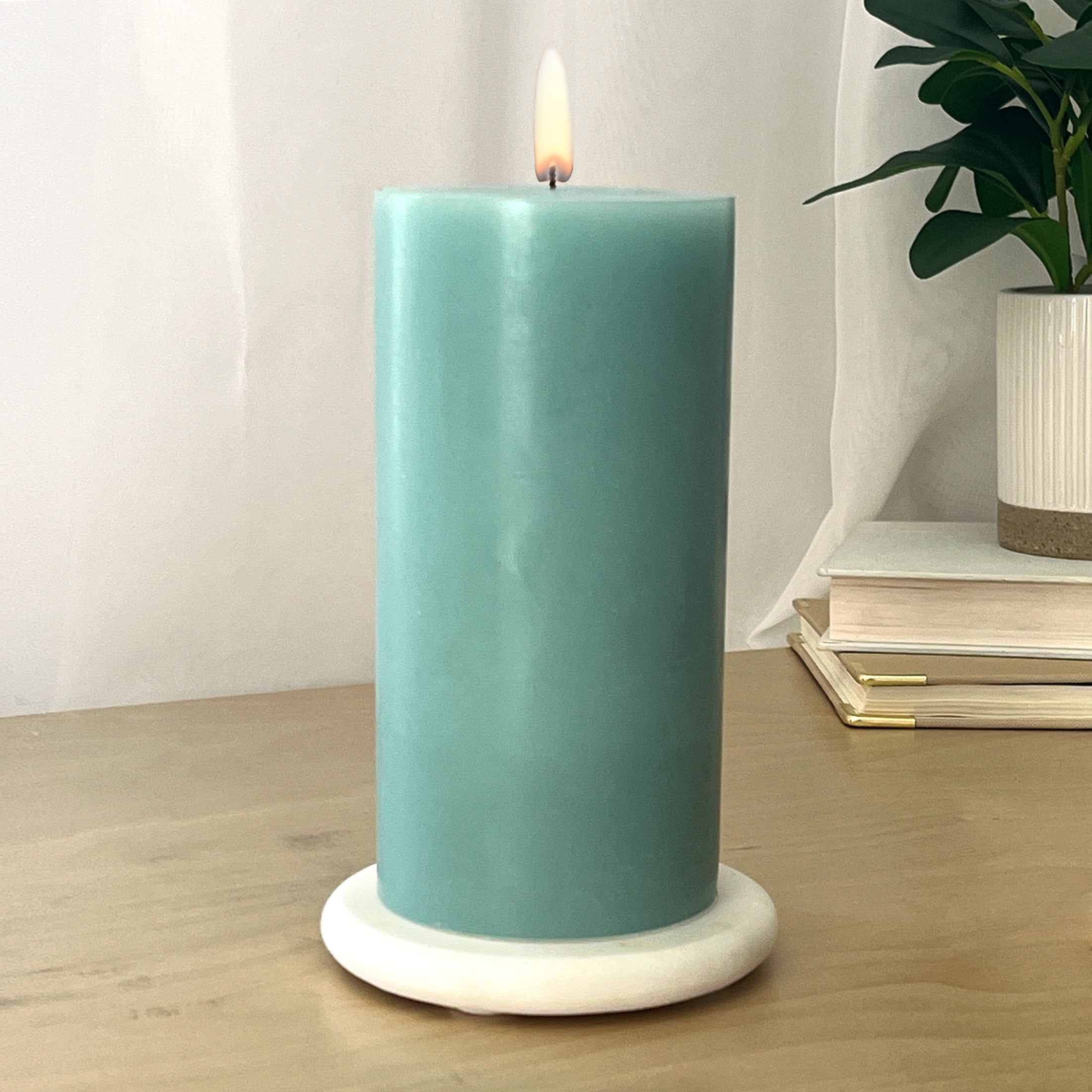 Mainstays Single Wick 3" x 6" Pillar Candle, Unscented, Green