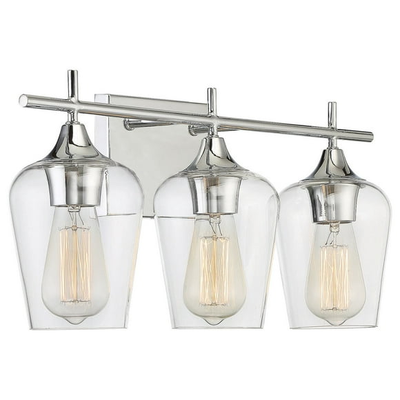 Savoy House 8-4030-3-11 Octave Luminaire de Salle de Bain à 3 Lumières pour Meuble-Lavabo, Fini Chrome Poli avec Verre Clair (21 Pouces L x 9 Pouces H)
