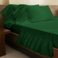 thumbnail image 2 of 4 Piece Corner Ruffle Sheet Set, 6" Inch Corner Ruffle On Flat Sheet And Pillowcases, 21 Inch Deep Pocket, 100% Egyptian Cotton, 800 TC, King Size, Solid Green, 2 of 6