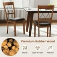 thumbnail image 5 of DRAZUNO Dining Chair Set of 2 w/Rubber Wood Frame, Padded Seat, Cross Backrest for Room, 5 of 8