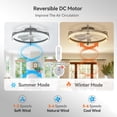 thumbnail image 4 of Ventilador de techo Addlon de 24" con luz LED y control remoto regulable, 4 of 8