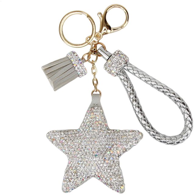 Porte-clés et Porte-Clés pour Femmes Crystals avec Pompon