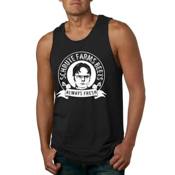Wild Bobby, Office Schrute Farms Beets Always Fresh, Pop Culture, Men Graphic Tank Top, Black, Small
