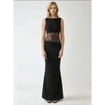 thumbnail image 5 of Lace Bodycon Maxi Dress with Crew Neck, 5 of 7