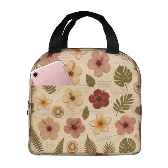 Flower Lunch Bag For Women Men Cute Reusable Insulated Lunch Box Large Capacity Lunch Tote Bag For Work, Picnic Or Travel