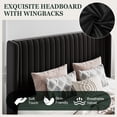 thumbnail image 4 of Amolife Queen Size Lift Up Hydraulic Storage Bed Frame, Platform Bed with Upholstered Wingback Headboard with Vertical Channel Tufting, Black, 4 of 9