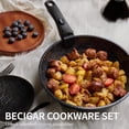 thumbnail image 2 of Juego de 23 ollas y sartenes de cerámica, antiadherentes, mango desmontable, juego de cocina de inducción con mango extraíble, incluye sartenes y cacerolas aptas para horno (negro), 2 of 4