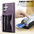 thumbnail image 3 of SaniMore for Samsung Galaxy S22 Ultra Case, Samsung Galaxy S22 Ultra Wallet Case for Women Men, PU Leather RFID Blocking Wristlet Zipper Shoulder Strap Cover with Card Holder Kickstand, Purple, 3 of 10