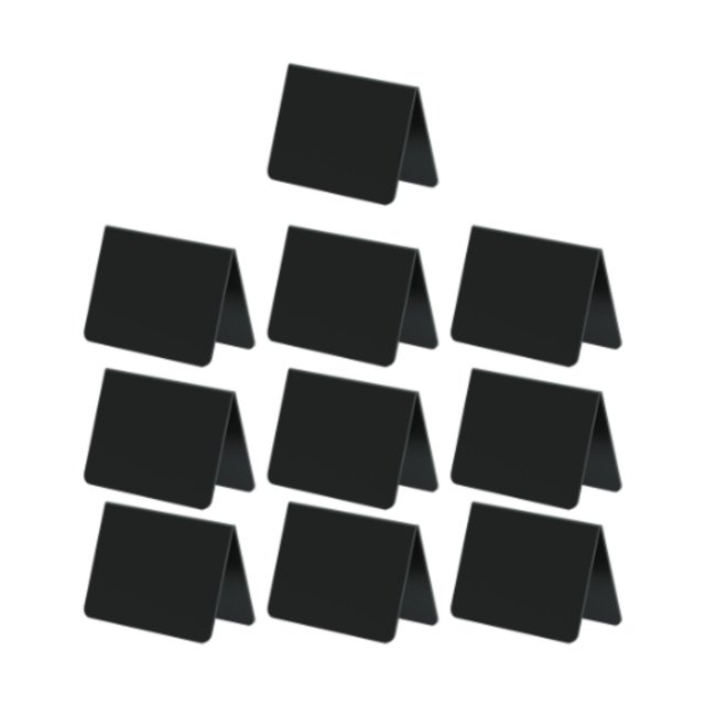 10 letreros de pizarra acrílicos en forma de V, letreros de mesa pequeños multifuncionales, Negro