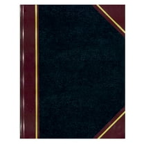 National® Brand 50% Recycled Black Texhide Record Book With Margin, 8 3/8" x 10 3/8", 300 Pages