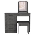 thumbnail image 2 of Oak Desk Vanity For Bedroom - 4 Drawers, 1 Mirror Modern Particle Board Design In With Shelf, 2 of 3