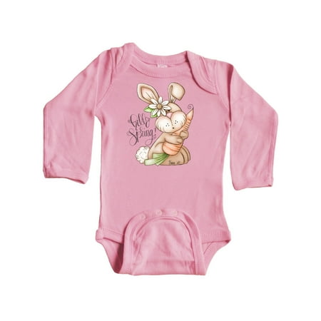 

Inktastic Hello Spring Bunny Rabbit Gift Baby Girl Long Sleeve Bodysuit