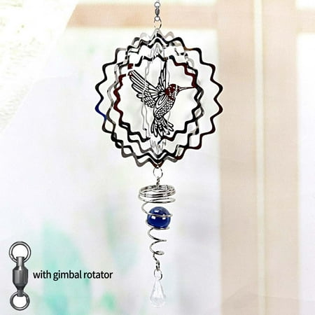JINGT Chimes Wind Spinner Stainless Steel Kinetic 3D Metal Home Outdoor Garden Decor