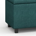 thumbnail image 6 of Cosmopolitan 34 inch Wide Storage Ottoman in Teal Polyester Fabric, 6 of 6