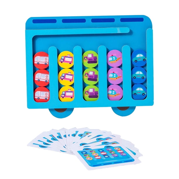 Rompecabezas deslizante con forma de color, juguete de rompecabezas deslizante para niños a partir de 4 años, rompecabezas de madera, juguete de perfke Juego de correspondencias