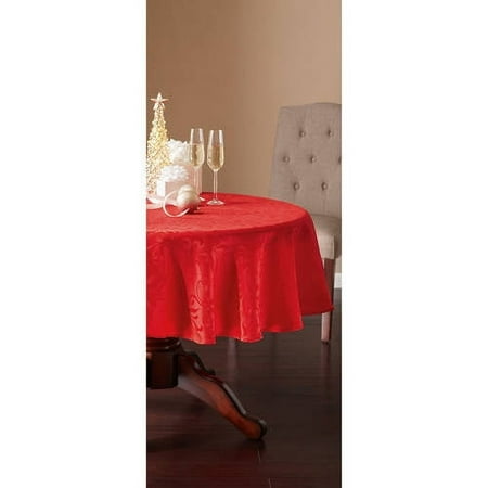 The Pioneer Woman Holiday Scroll Red Tablecloth, 70" Round
