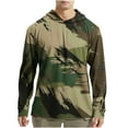thumbnail image 3 of DDAPJ pyju Men's Lightweight Breathable Camo Hoodies Long Sleeve Sun Protection Hooded T-shirts Quick Dry Tee Tops for Fishing Hiking Camping Gray Green XL, 3 of 5