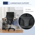 thumbnail image 4 of Vinsetto Chaise de Bureau Pivotante en Maille avec Support Lombaire, Hauteur Réglable, Accoudoirs Relevables, Noir, 4 of 9