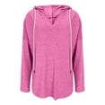 thumbnail image 3 of Uootdi Hoodies for Women Long Sleeve Shirts for Women Oversized V Neck Lightweight Sweatshirts Gift Drawstring Pullover Loose F it Tops, 3 of 8