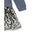 thumbnail image 3 of Wonder Nation Girls Sequin Skirt Sweatshirt Dress, Sizes 4-10, 3 of 4