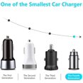 thumbnail image 1 of Car Charger, LENPOW 4.8A 24W Aluminum Alloy Car Charger Adapter All Metal Dual USB Port Smart Fast Car Charging Mini, 1 of 5