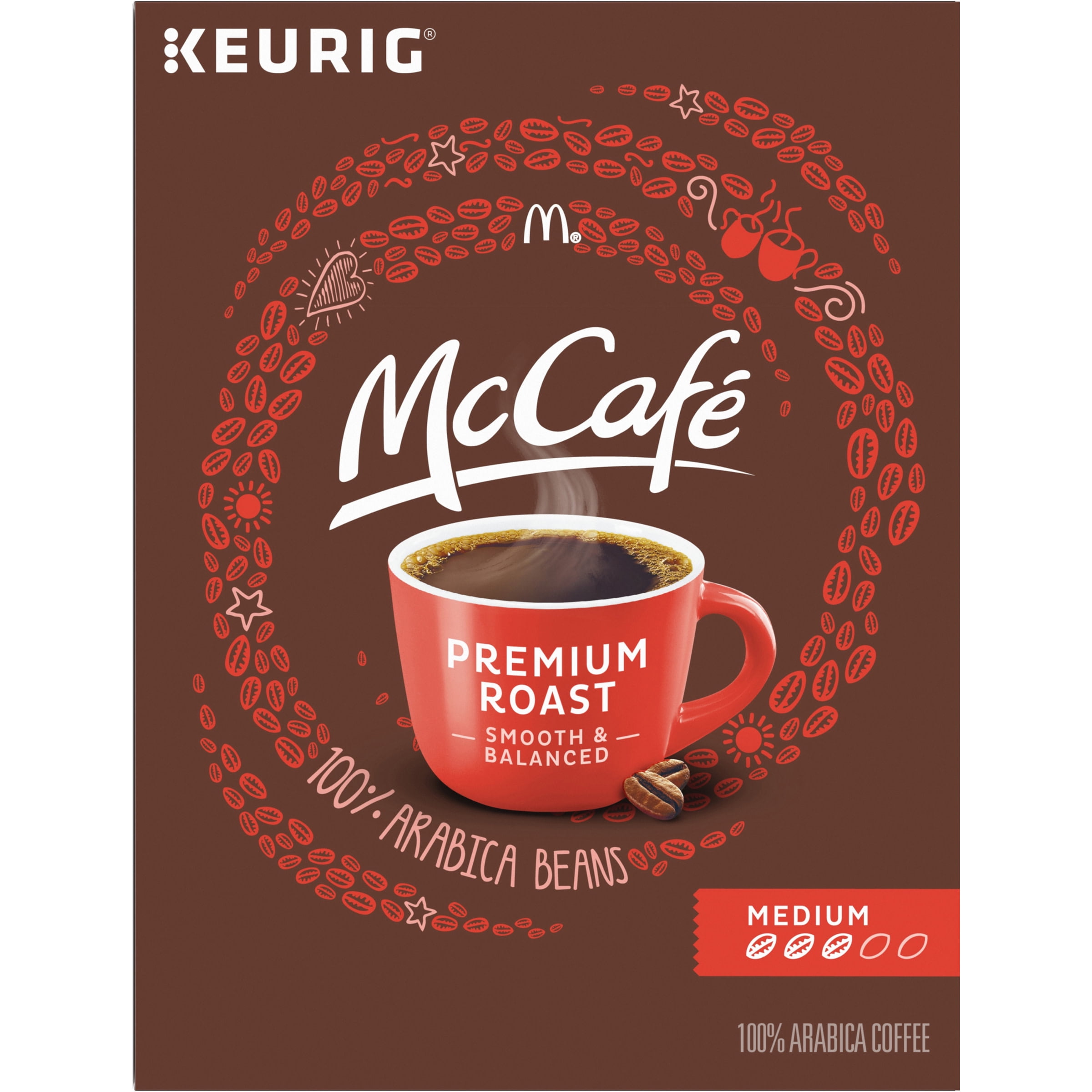 (4 pack) McCafe Premium Roast Coffee K-Cup Coffee Pods, Medium Roast, 24 Count For Keurig Brewers