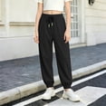 thumbnail image 4 of ZXLBBD Boy's Elastic Waisted Drawstring Joggers Sweatpants Letter Print Athletic Trousers with Pockets for Kids Youth Versatile Casual Daily Wear,Black,Size 15 Y-16 Y, 4 of 5