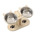 thumbnail image 2 of Rewenti Support de Bol pour Animaux en Bois Réglable Incliné Support de Bol pour Chats Bol Surélevé Mangeoire, 2 of 5