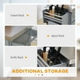 thumbnail image 6 of Rolling Kitchen Island with Storage, Portable Kitchen Cart with Stainless Steel Top, 2 Drawers, Spice, Knife and Towel Rack and Cabinets, Grey, 6 of 9