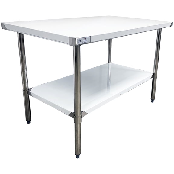 NSF Certified Stainless Steel Work Table with Undershelf – 48''W x 30''D x 34''H Commercial Kitchen Prep Table