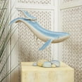 thumbnail image 2 of 18" x 17" Blue Polystone Swimming Mother and Baby Whale Sculpture with Yellow Accents, by DecMode, 2 of 10